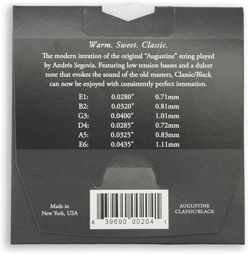 Augustine Strings Classic Black - Low Tension Classical Guitar Strings - The Original Nylon String - 3 Sets - Image 3